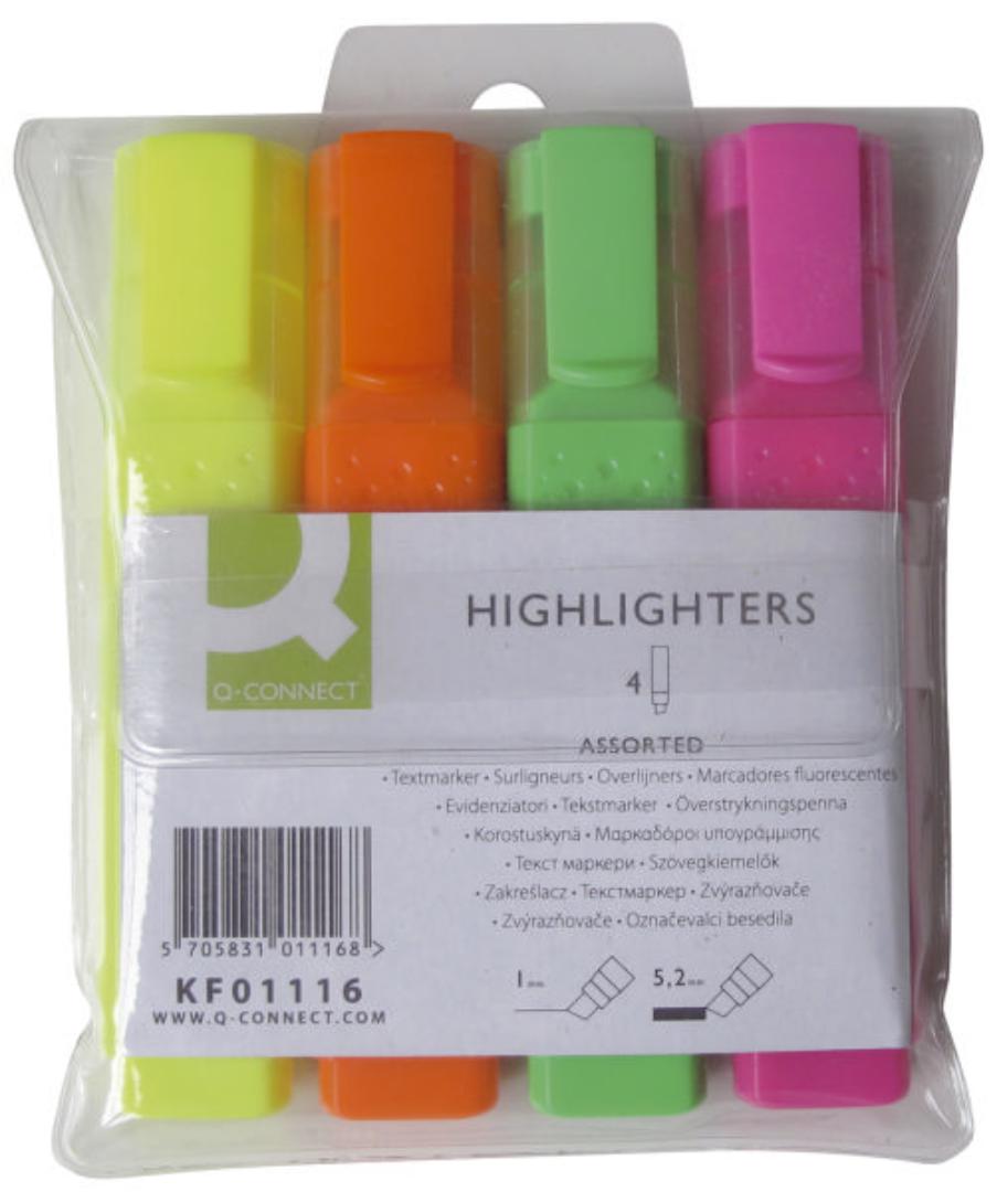 Textmarker Etui mit 4 Farben